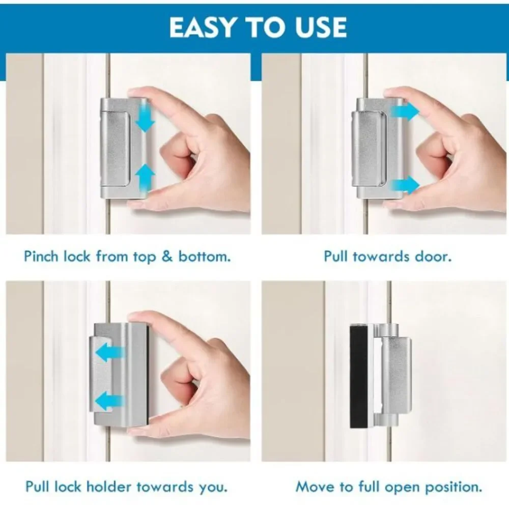 3PACK Home Security‎ Door Reinforcement Lock Childproof, Add High Security.